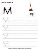 Uppercase Alphabet Writing Practice M