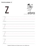 Uppercase Alphabet Writing Practice Z