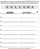 Using G N E X O W A Make Words and Count the Score