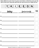Using Y K I E E D N Make Words and Count the Score