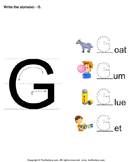 Write Alphabet G in Uppercase