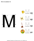 Write Alphabet M in Uppercase