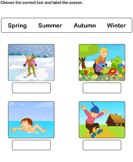 Write Seasons Depicted by Pictures