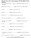Write the Form of the Verb that Agrees with the Subject in each Sentence