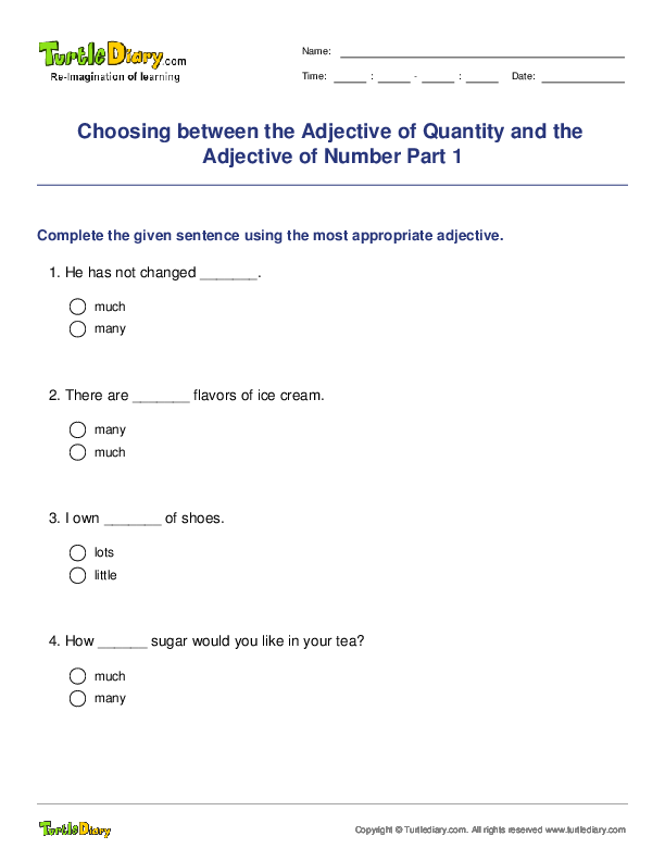 Choosing between the Adjective of Quantity and the Adjective of Number Part 1
