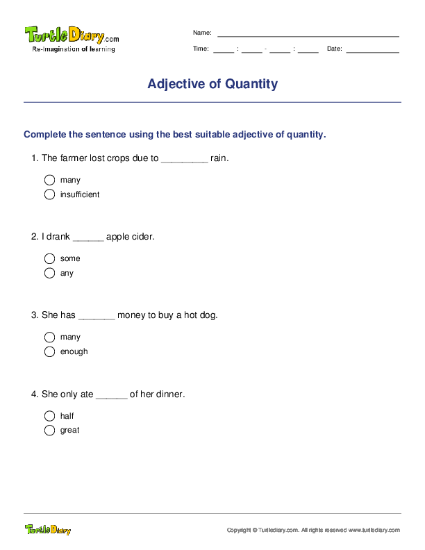 Adjective of Quantity