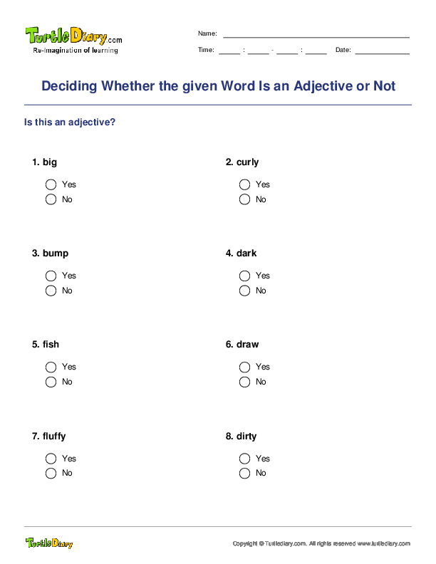Deciding Whether the given Word Is an Adjective or Not