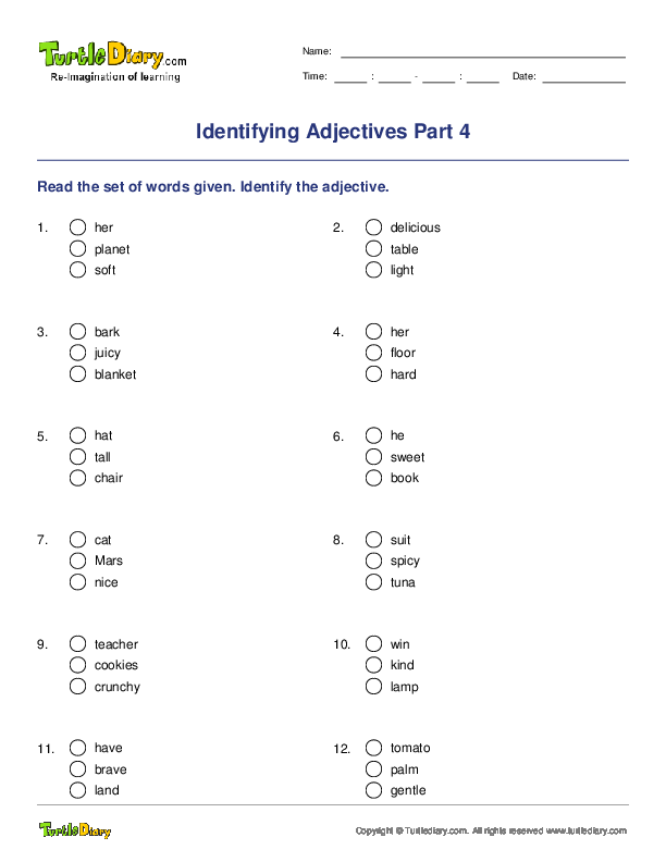 Identifying Adjectives Part 4