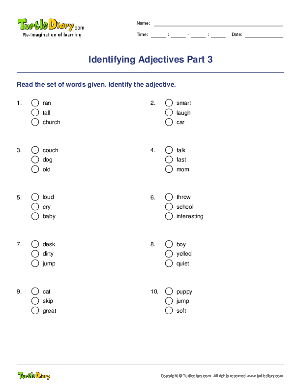 Identifying Adjectives Part 3