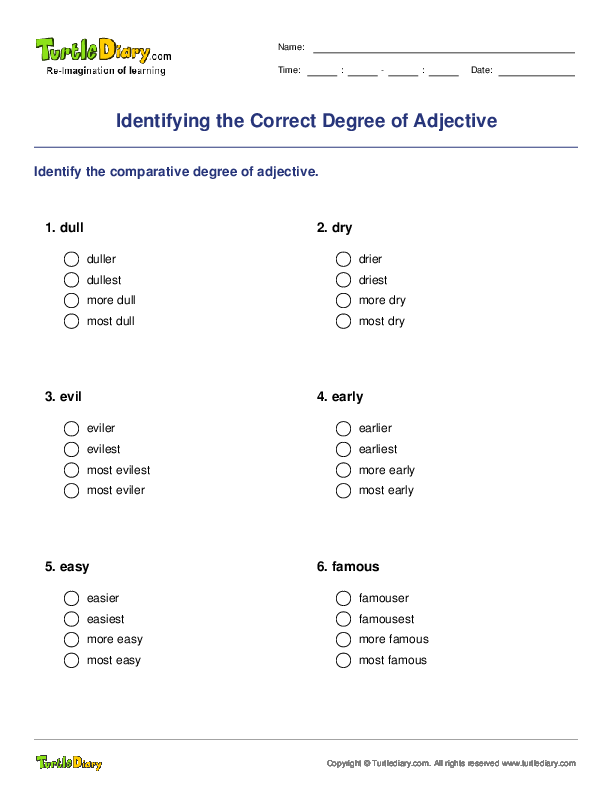 Identifying the Correct Degree of Adjective