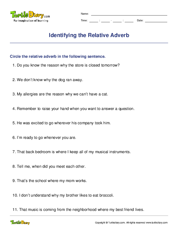 Identifying the Relative Adverb