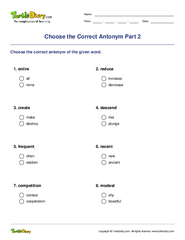 Choose the Correct Antonym Part 2