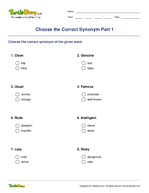 Choose the Correct Synonym Part 1