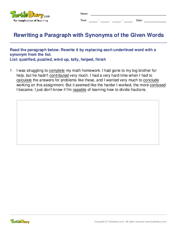 rewriting-a-paragraph-with-synonyms-of-the-given-words-turtle-diary