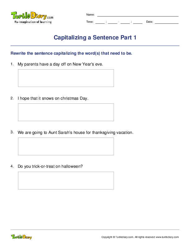 Capitalizing a Sentence Part 1