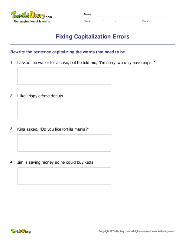 Fixing Capitalization Errors