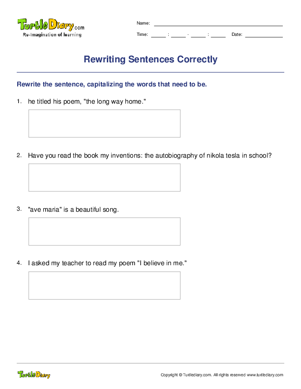Rewriting Sentences Correctly