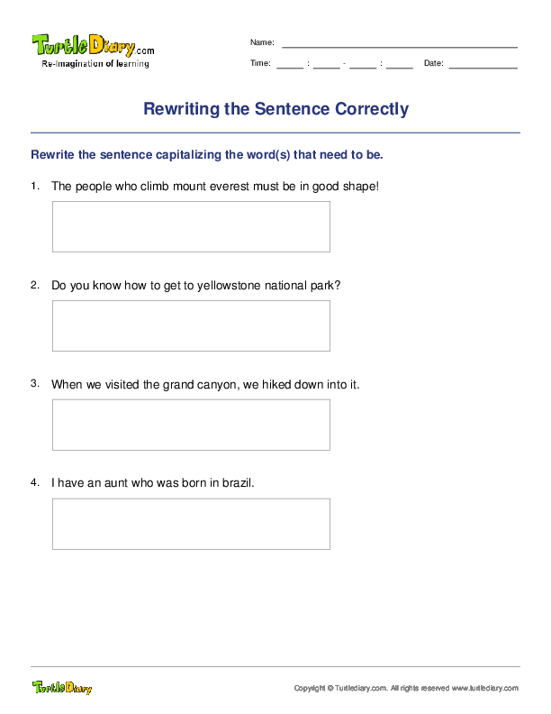Rewriting the Sentence Correctly
