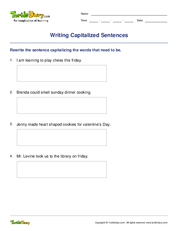 Writing Capitalized Sentences