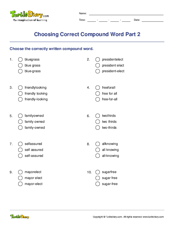 Choosing Correct Compound Word Part 2