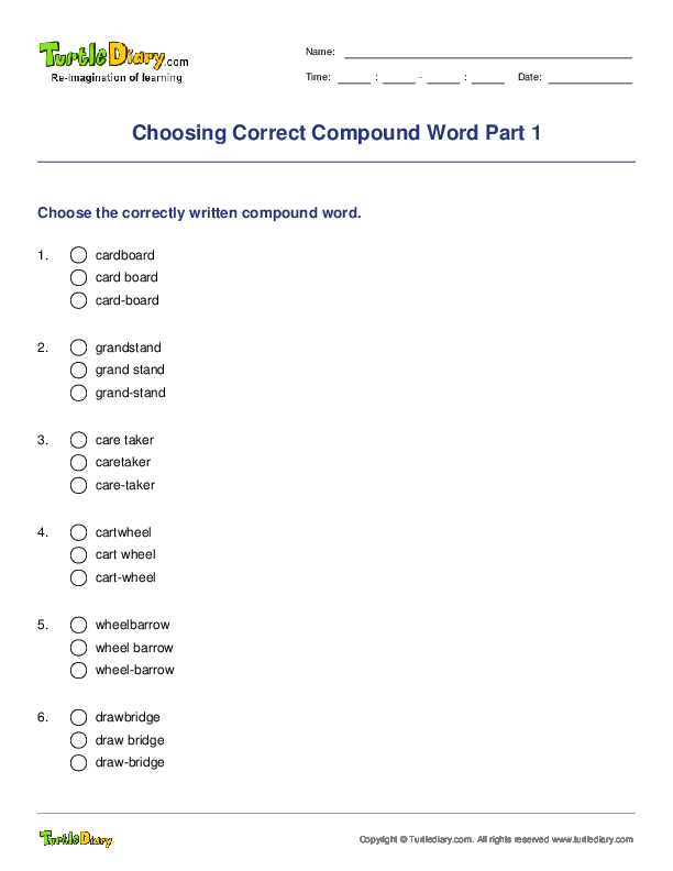 Choosing Correct Compound Word Part 1