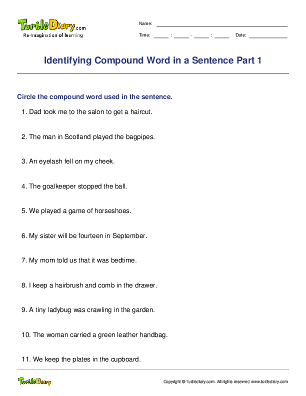 Identifying Compound Word in a Sentence Part 1