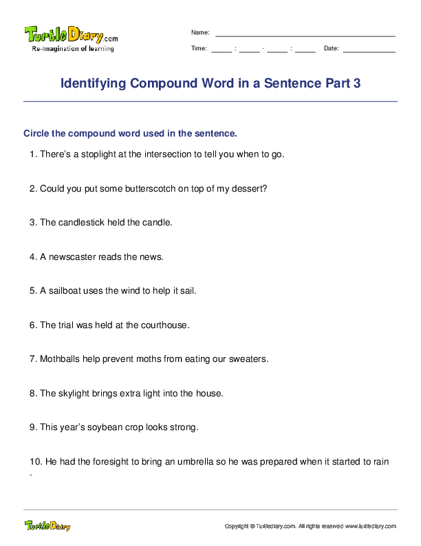 Identifying Compound Word in a Sentence Part 3