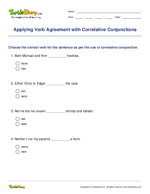 Applying Verb Agreement with Correlative Conjunctions