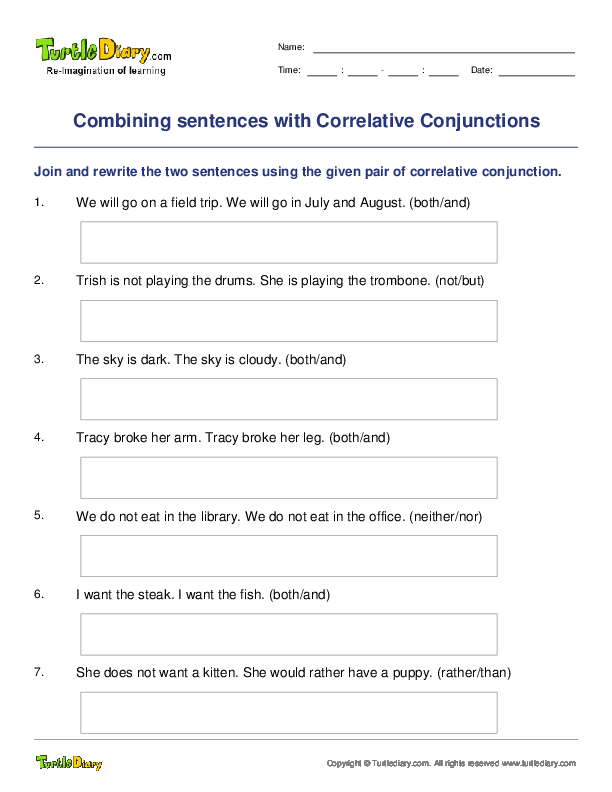 Combining sentences with Correlative Conjunctions