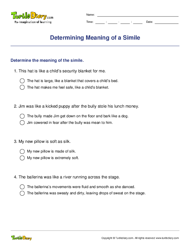 Determining Meaning of a Simile