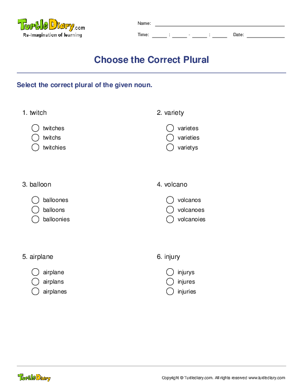 Choose the Correct Plural