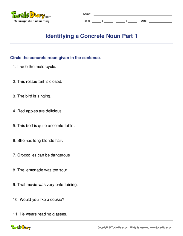 Identifying a Concrete Noun Part 1