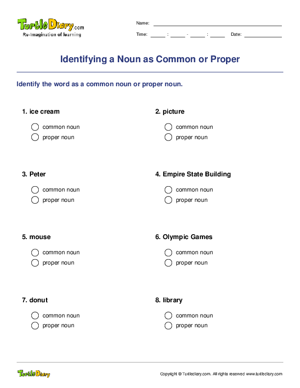 Identifying a Noun as Common or Proper