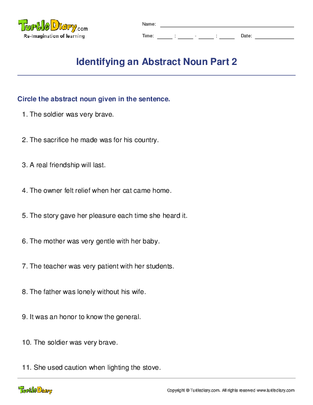 Identifying an Abstract Noun Part 2