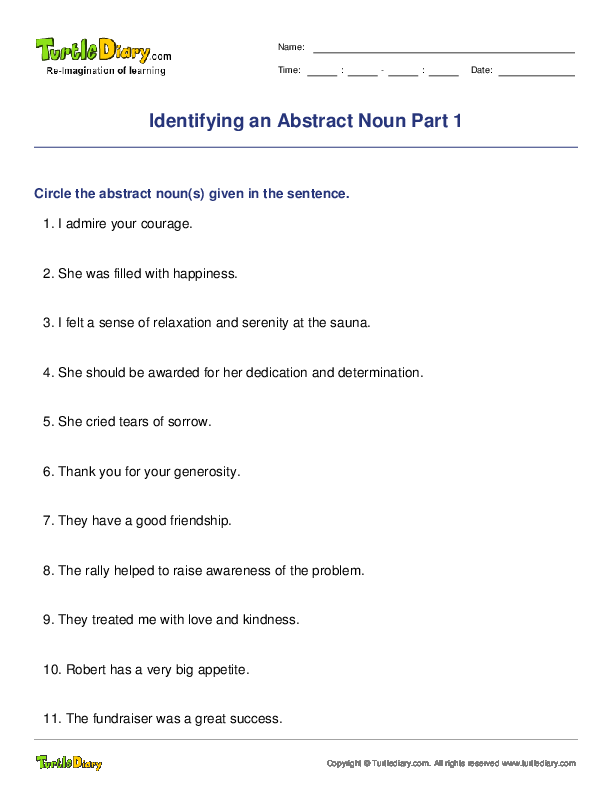 Identifying an Abstract Noun Part 1