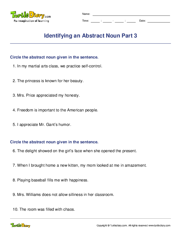Identifying an Abstract Noun Part 3