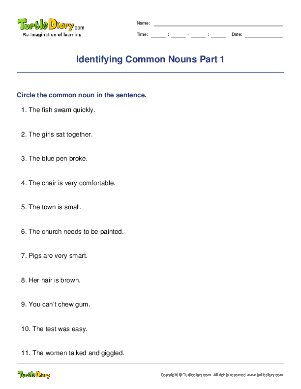 Identifying Common Nouns Part 1