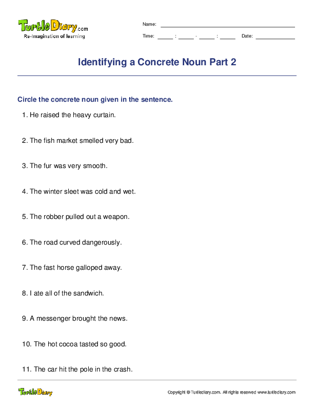 Identifying a Concrete Noun Part 2