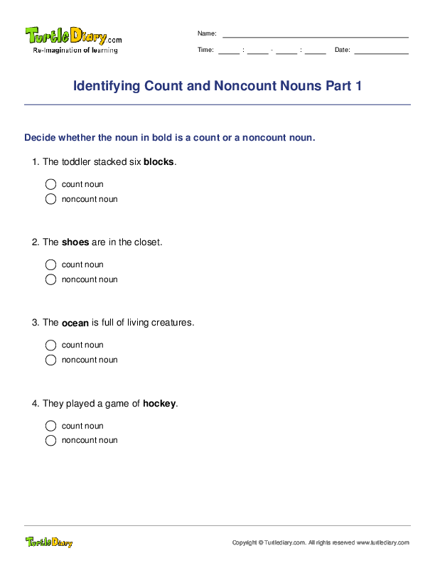 Identifying Count and Noncount Nouns Part 1