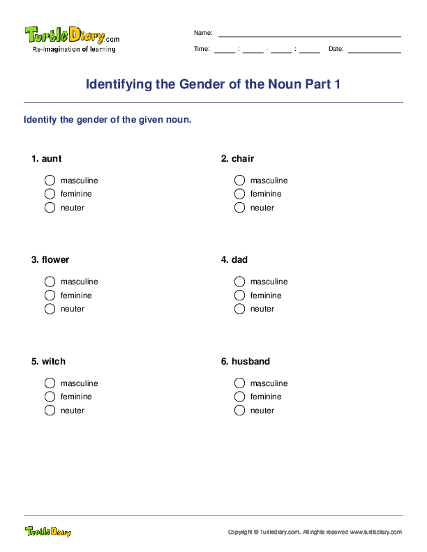 Identifying the Gender of the Noun Part 1