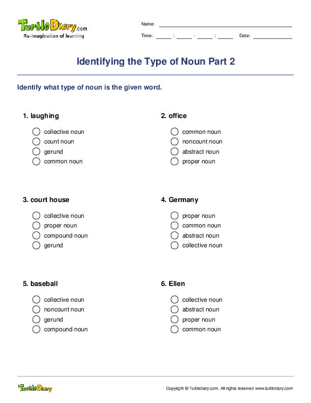 Identifying the Type of Noun Part 2