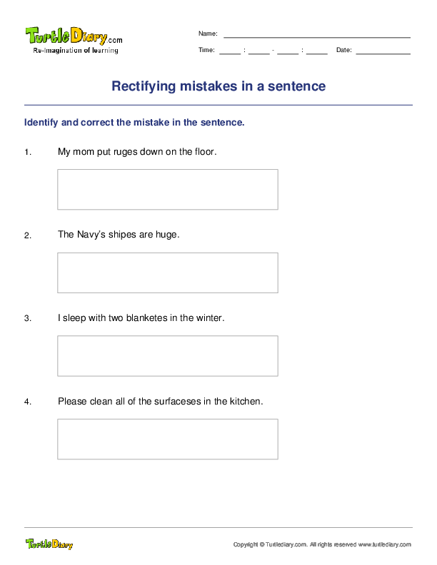 Rectifying mistakes in a sentence