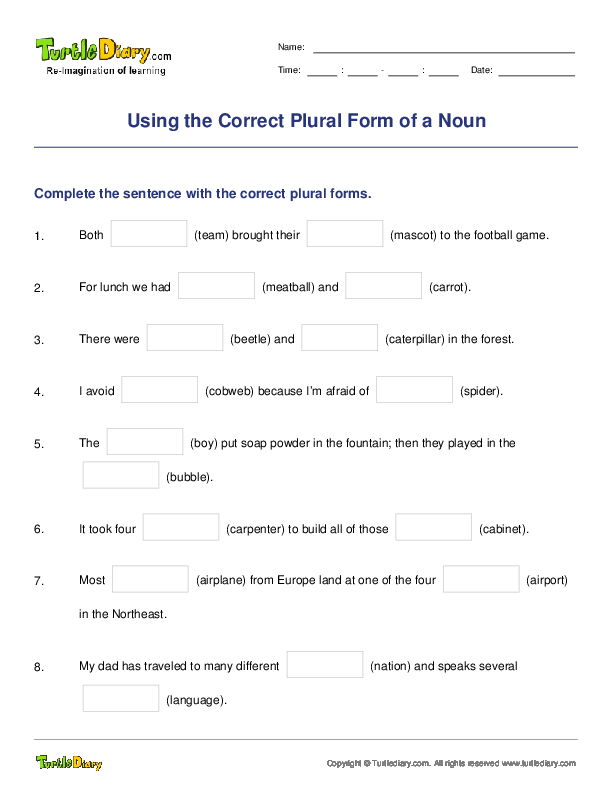 Using the Correct Plural Form of a Noun