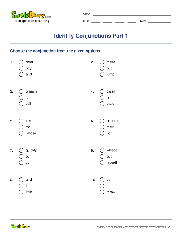Identify Conjunctions Part 1