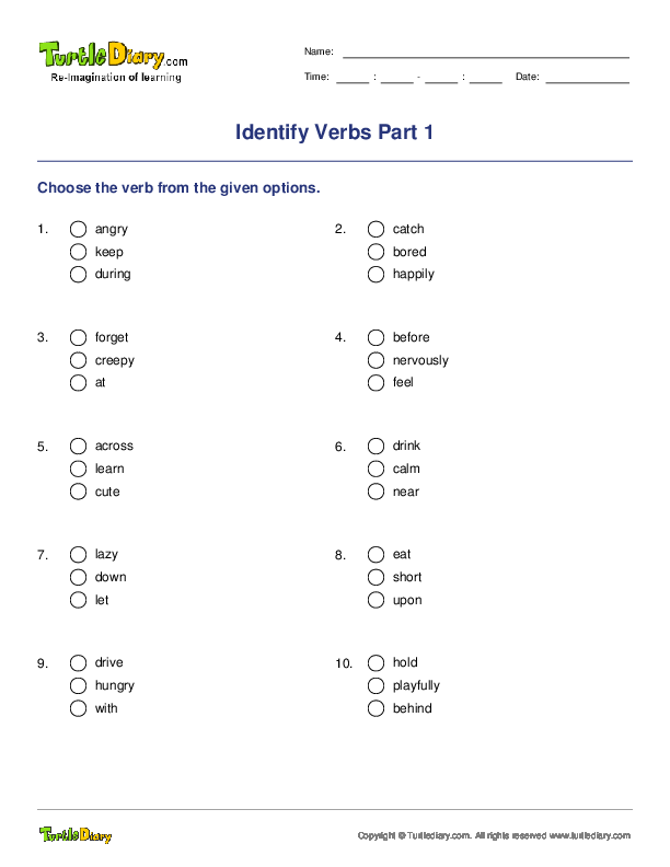 Identify Verbs Part 1