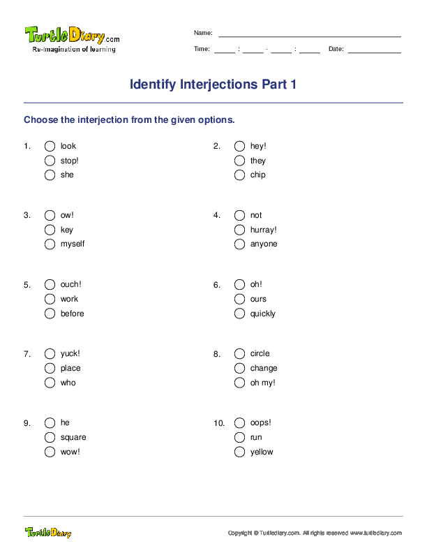 Identify Interjections Part 1