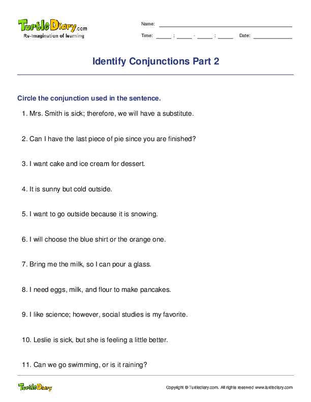 Identify Conjunctions Part 2