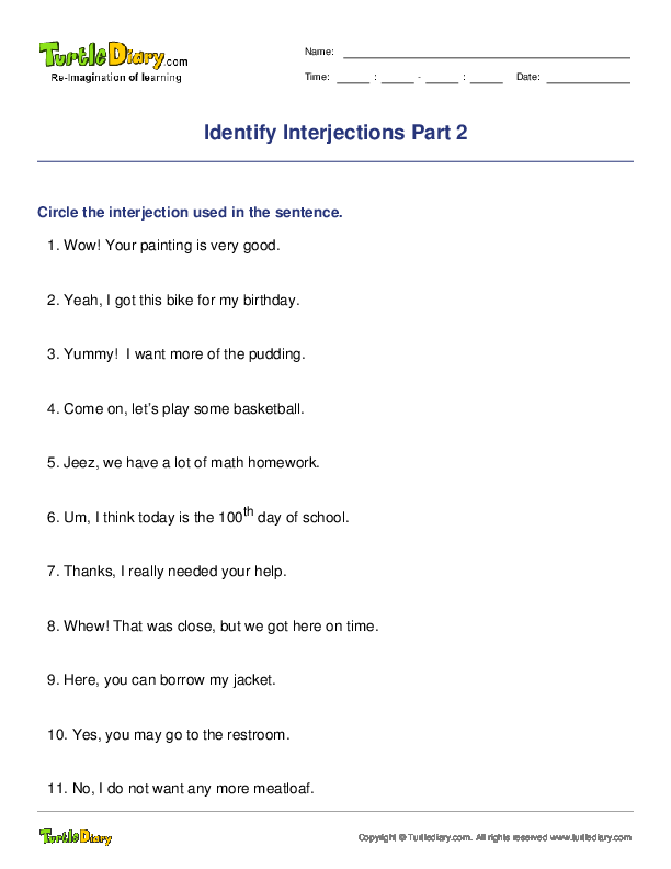 Identify Interjections Part 2