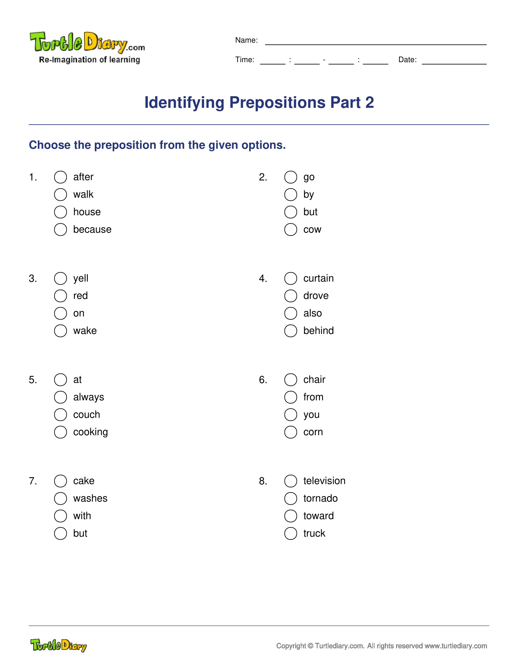 Identifying Prepositions Part 2