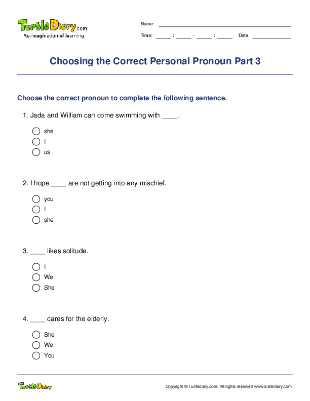 Choosing the Correct Personal Pronoun Part 3